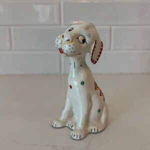Vintage Ceramic Dog Figurine with Colorful Accents